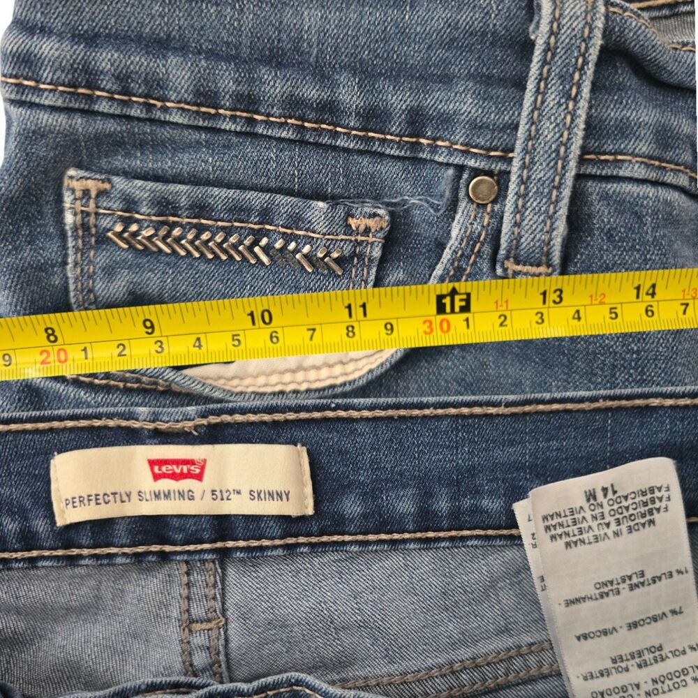 Levi’s 512 Perfectly Slimming Skinny Jeans Women’s 14M Medium Wash Stretch Denim - Picture 3 of 6
